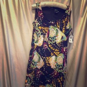 Colorful black floral print dress